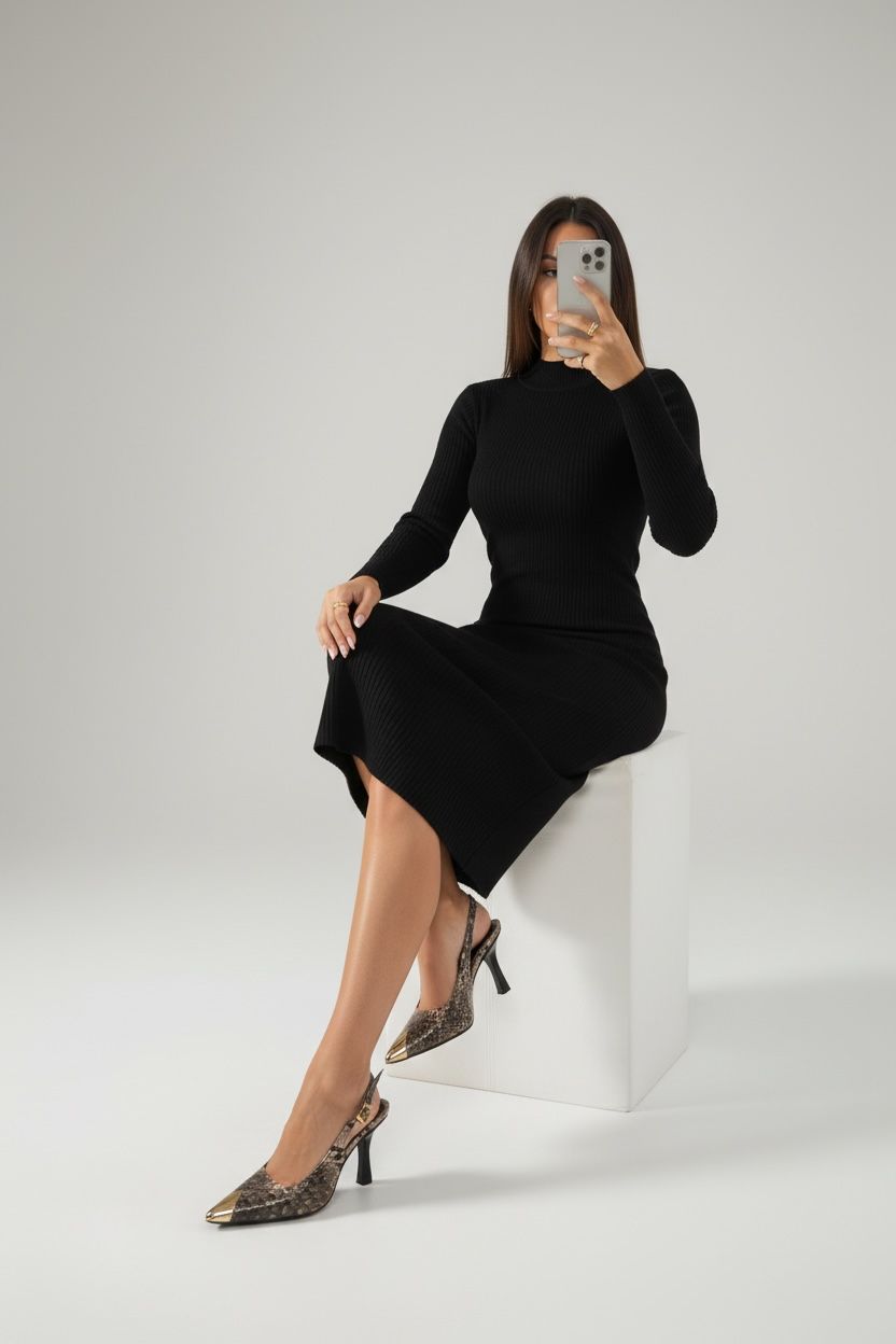 Zapatilla boa nude con puntera en oro