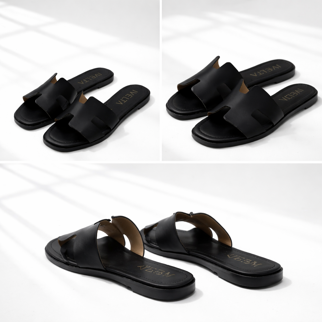 sandalia polar h confort premium diseño icónico color negro par completo