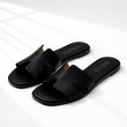 sandalia polar h confort premium diseño icónico color negro vista frontal