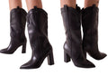 Bota vaquera negra estilo urbano Eclipse en piel vista lateral