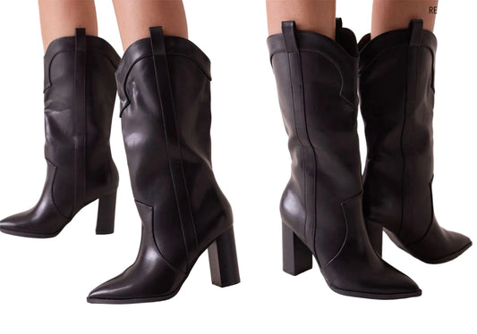 Bota Vaquera Eclipse - Estilo Urbano en Piel Negra