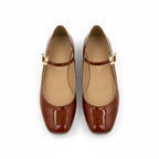 Zapatillas Mary Jane de Charol Estilo Ballerina Brillante vista frontal elegante