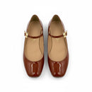Zapatillas Mary Jane de Charol Estilo Ballerina Brillante vista frontal elegante