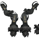 zapatilla coquette charol brillante con moño vista superior diseño femenino