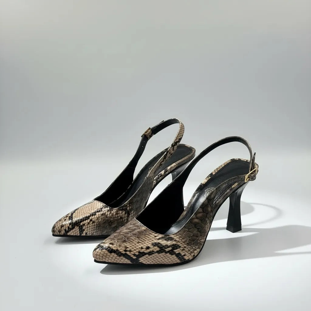 zapatillas tacón 7cm animal print mujer modelo elegante