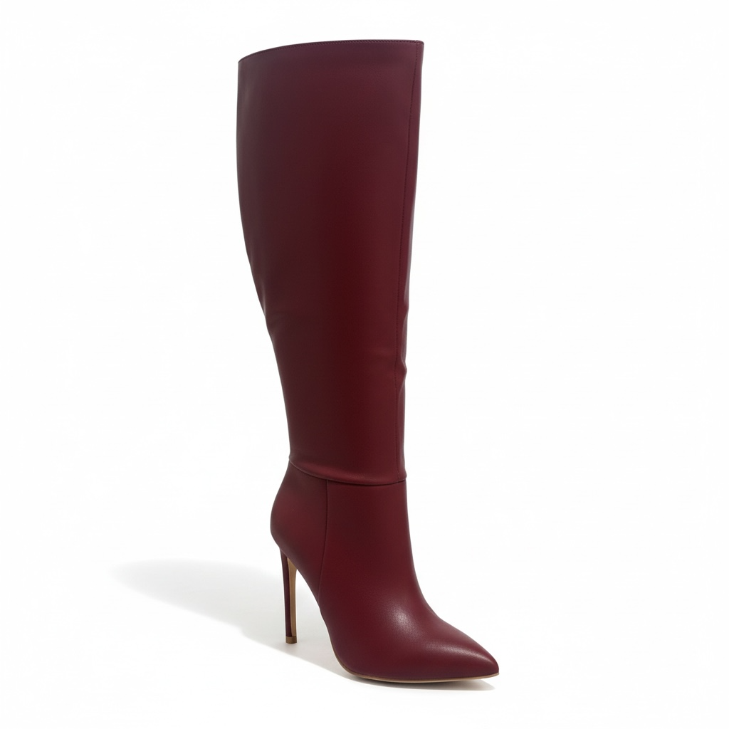 bota siena piel premium punta estilizada color rojo elegante caña alta