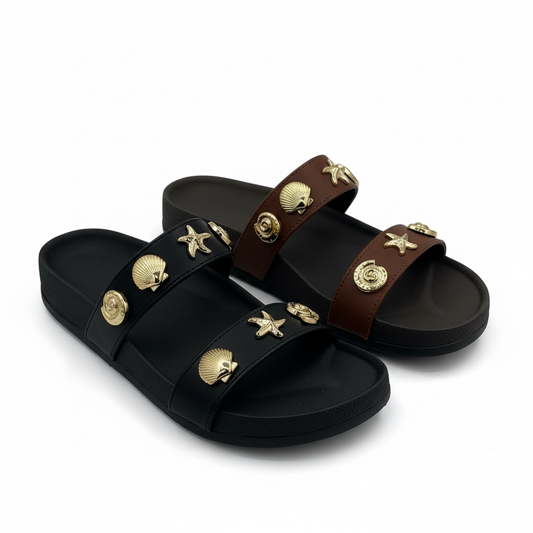 Sandalias de Piel Confort - Café