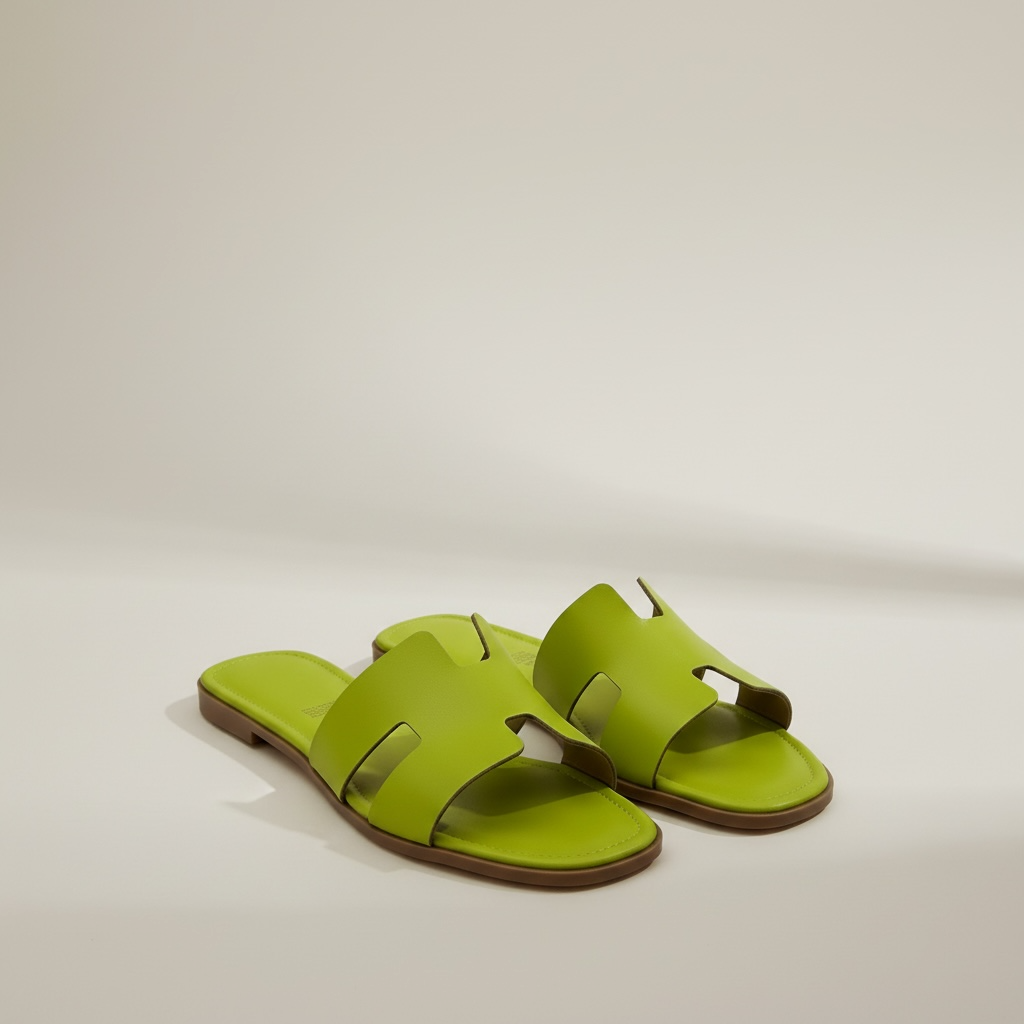 sandalia polar h confort premium diseño icónico color verde vista lateral
