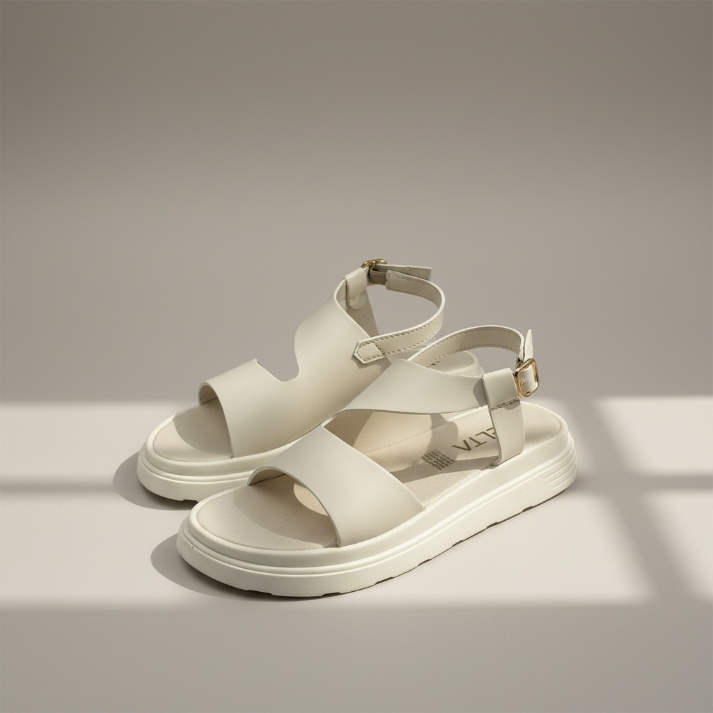 Sandalia Dinámica Sport en color blanco, con ajuste ergonómico y diseño ligero para comodidad y estabilidad.