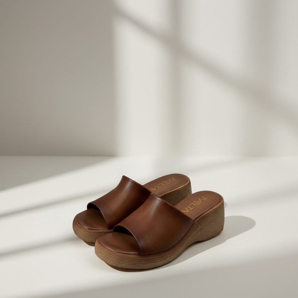 Sueco Mila 6cm diseño minimalista color marrón con plataforma y confort premium.