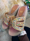 Sandalias Plataforma Mujer Trenzadas con Cuentas | Estilo Boho Chic Verano