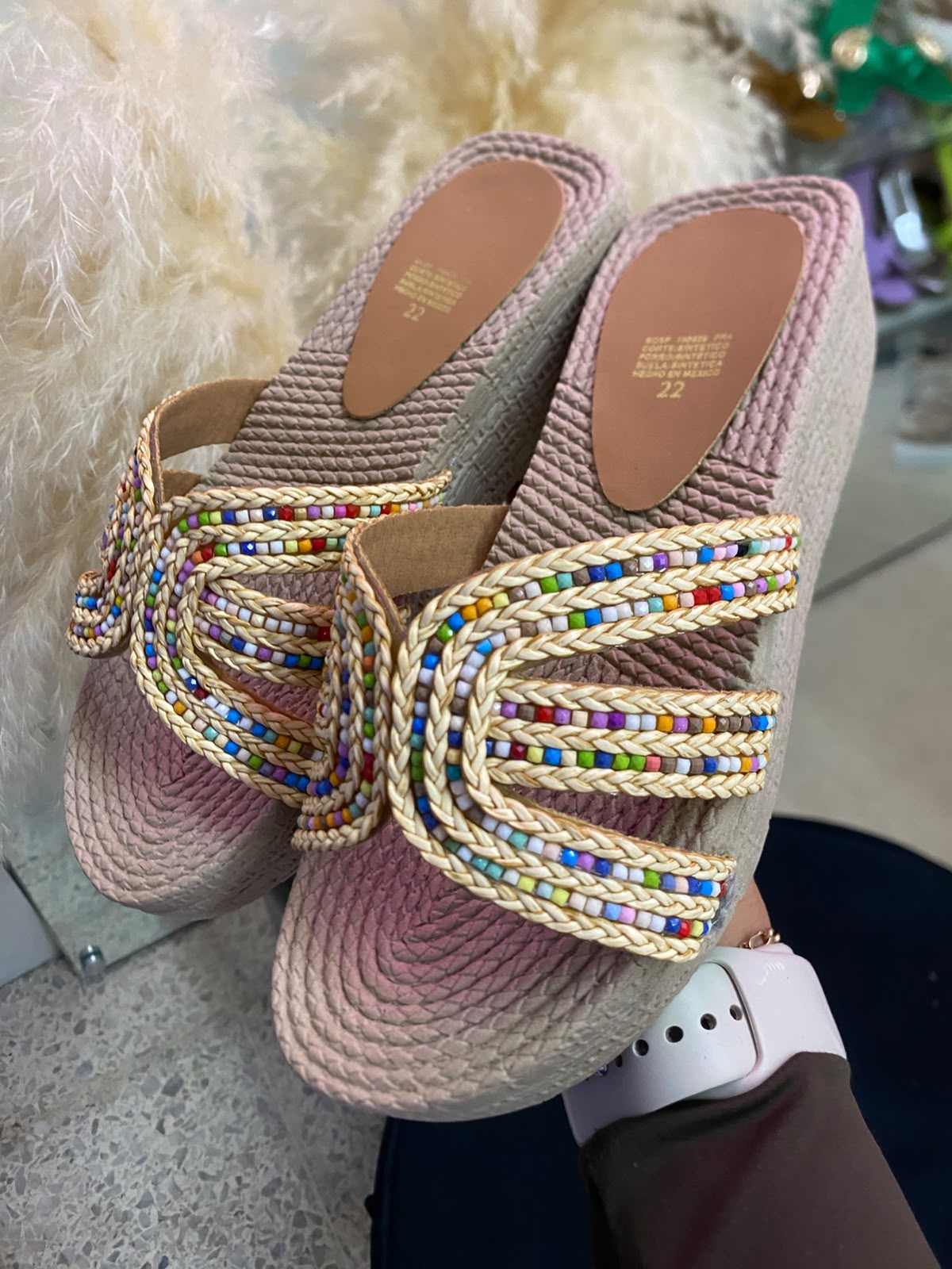 Sandalias Plataforma Mujer Trenzadas con Cuentas | Estilo Boho Chic Verano